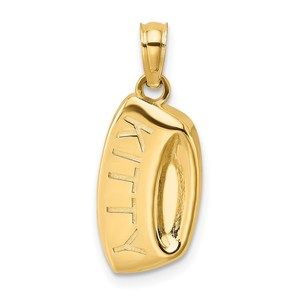 Million Charms 14k Yellow Gold Genuine KITTY Bowl Charm